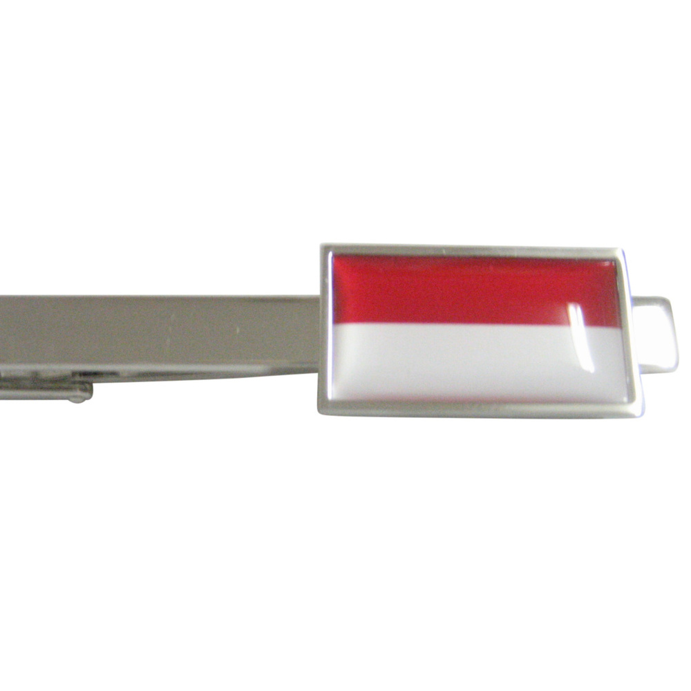 Thin Bordered Monaco Flag Pendant Square Tie Clip - image 1
